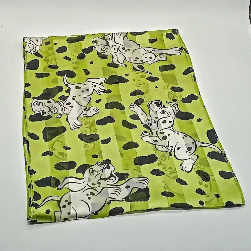 Echo 101 Dalmatians Green Oblong Silk Scarf